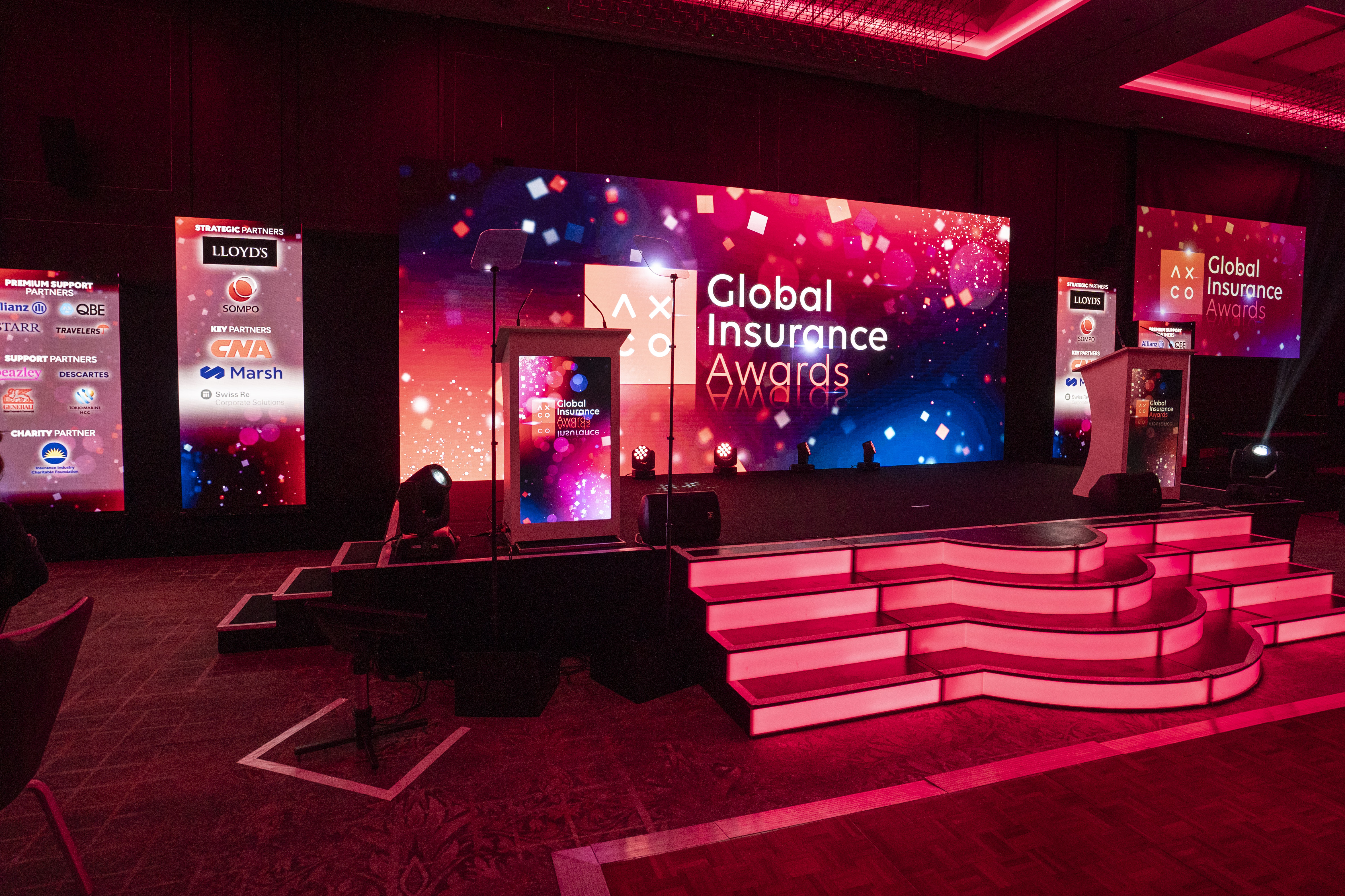 Stage at an awards dinner